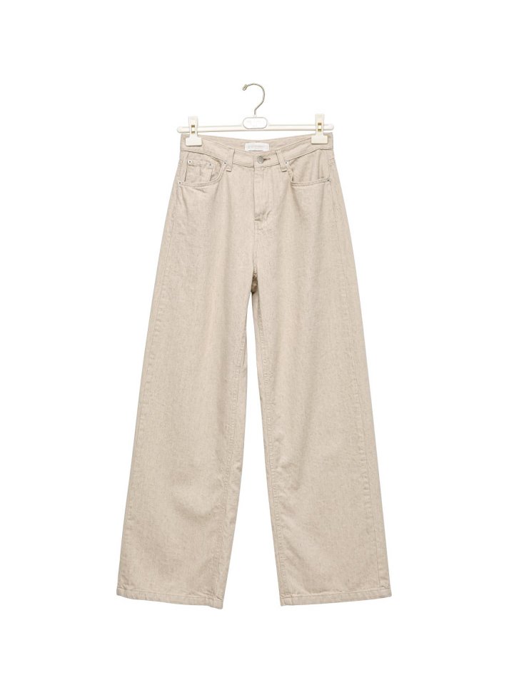 Paper Moon - Korean Women Fashion - #shopsmall - Natural Linen Denim Wide Pants - 5