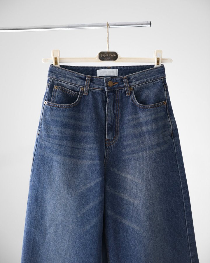 Paper Moon - Korean Women Fashion - #thatsdarling - Washed Mid Blue Denim Culottes Pants