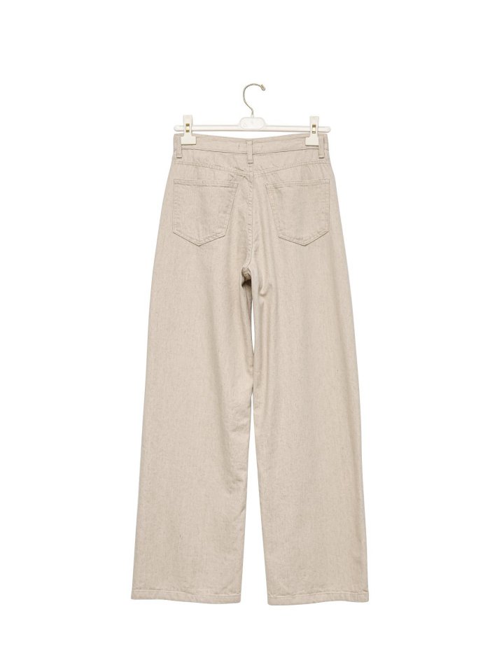 Paper Moon - Korean Women Fashion - #thatsdarling - Natural Linen Denim Wide Pants - 6