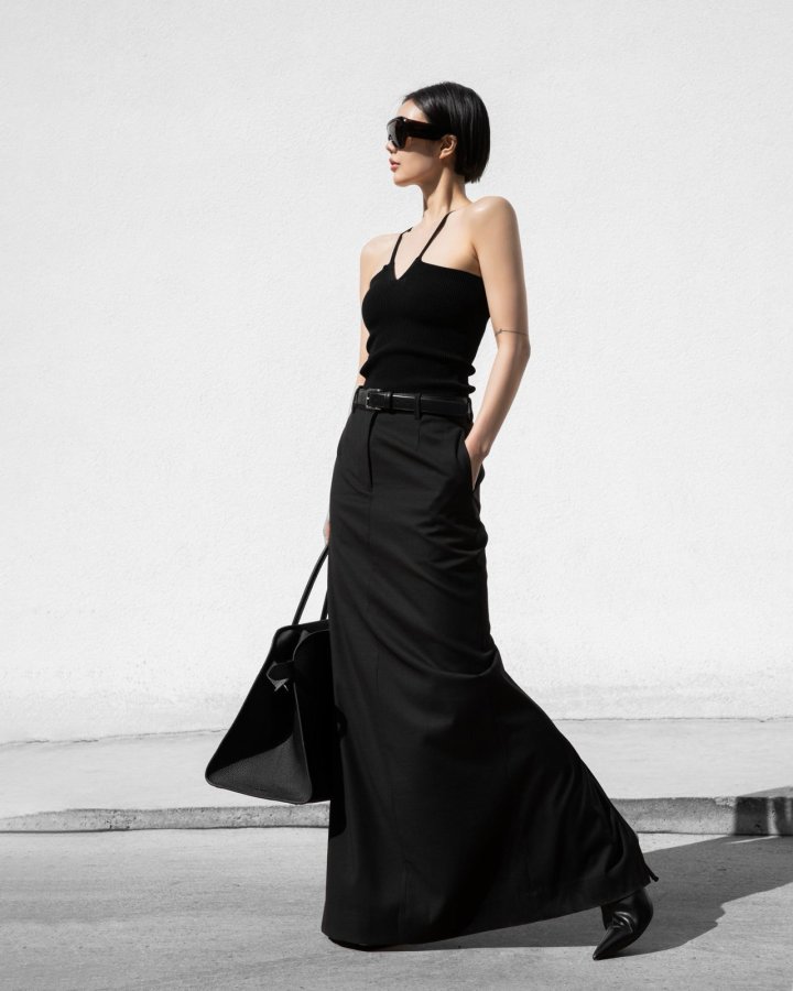 Paper Moon - Korean Women Fashion - #thatsdarling - Tailored Back Slit Maxi Skirt - 3