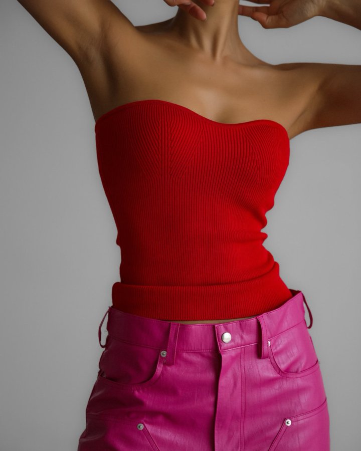 Paper Moon - Korean Women Fashion - #vintageinspired - Volume Bust Tube Knit Top - 3