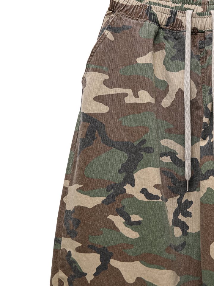Paper Moon - Korean Women Fashion - #vintageinspired - Camouflage Cotton Banded Maxi Wide Trousers - 10