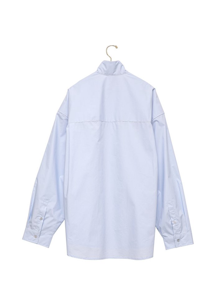 Paper Moon - Korean Women Fashion - #vintageinspired - Oversized Cotton Baracuta Neck Button Down Shirt - 7