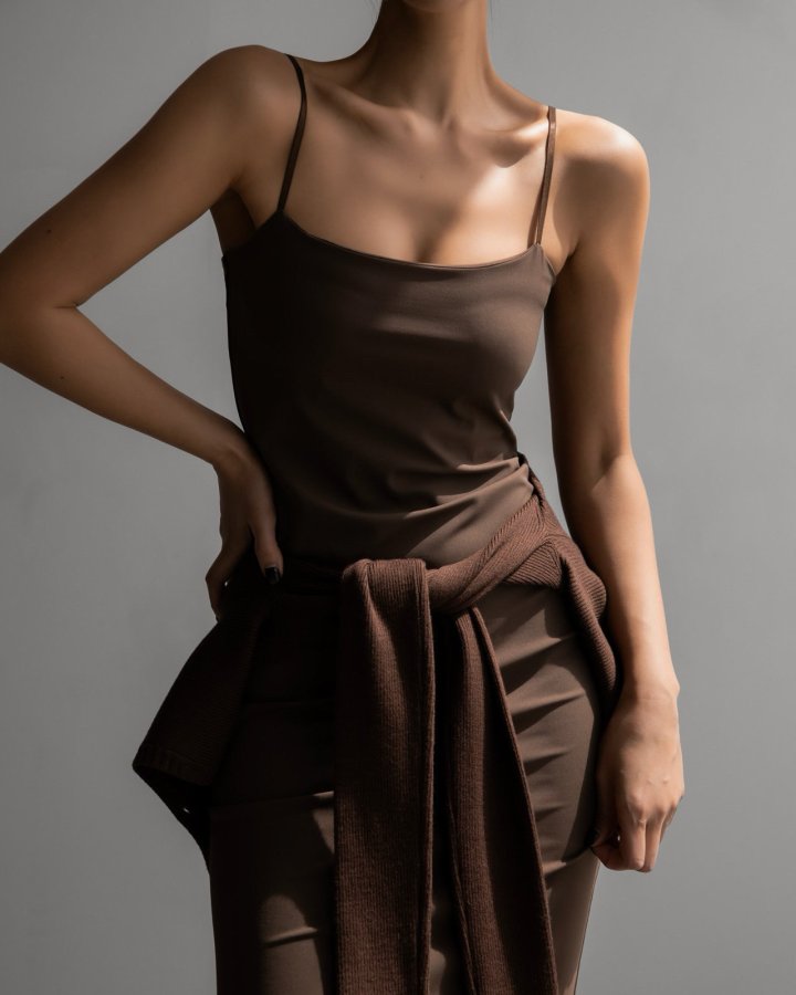 Paper Moon - Korean Women Fashion - #vintageinspired - Slip Long Slim Maxi Spandex Dress