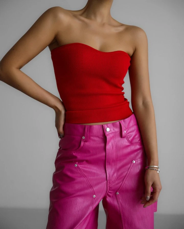 Paper Moon - Korean Women Fashion - #vintageinspired - Volume Bust Tube Knit Top - 4