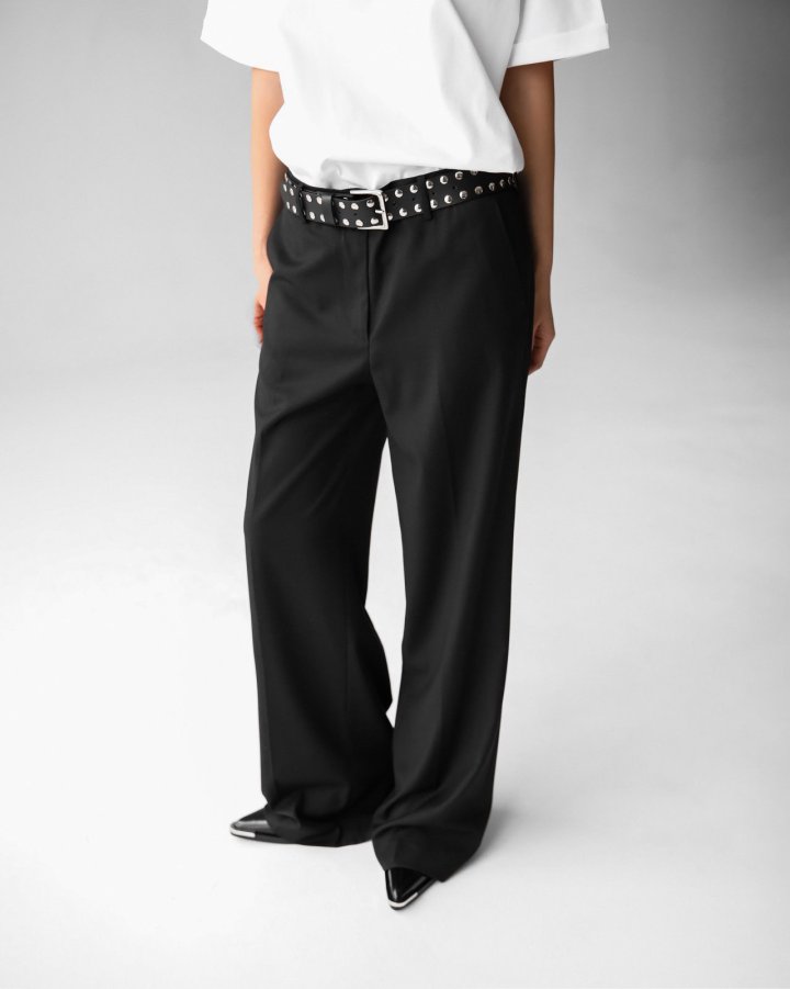 Paper Moon - Korean Women Fashion - #vintagekidsstyle - Classic Low Rise Pintuck Slacks - 5
