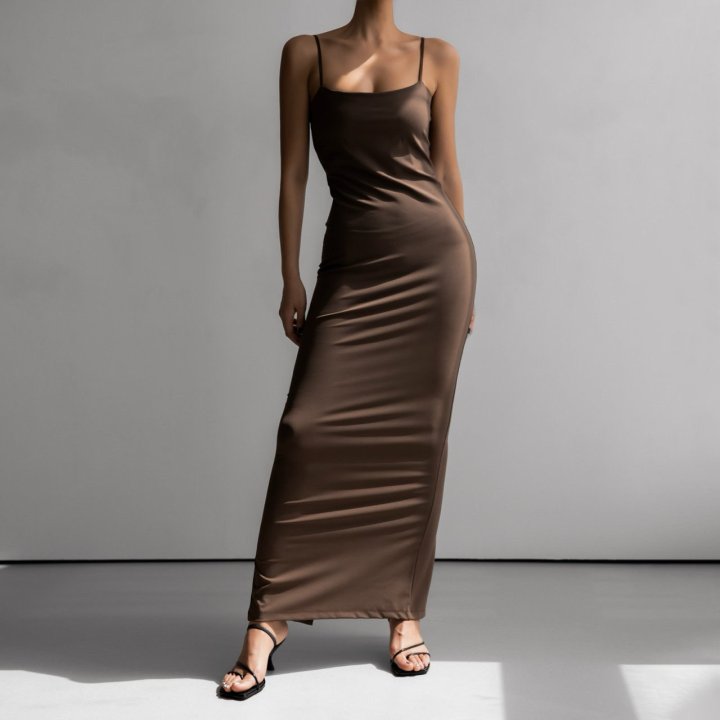 Paper Moon - Korean Women Fashion - #vintagekidsstyle - Slip Long Slim Maxi Spandex Dress - 2