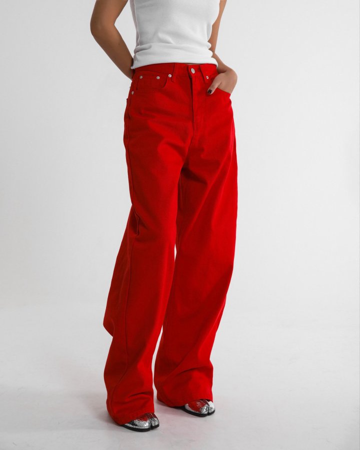 Paper Moon - Korean Women Fashion - #womensfashion - Color Point Wide Cotton Twill Trousers