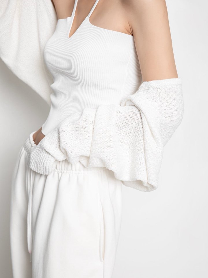Paper Moon - Korean Women Fashion - #womensfashion - Loose Fit Linen Bolero Knit Cardigan - 10