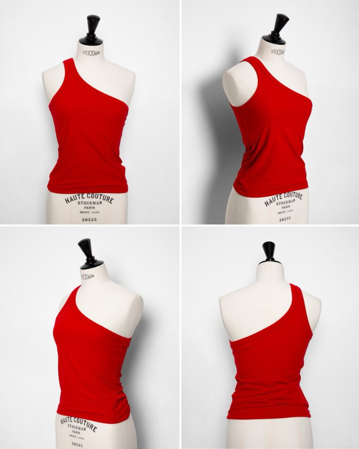 Paper Moon - Korean Women Fashion - #womensfashion - One Diagonal Line Shoulder Tank Top - 5