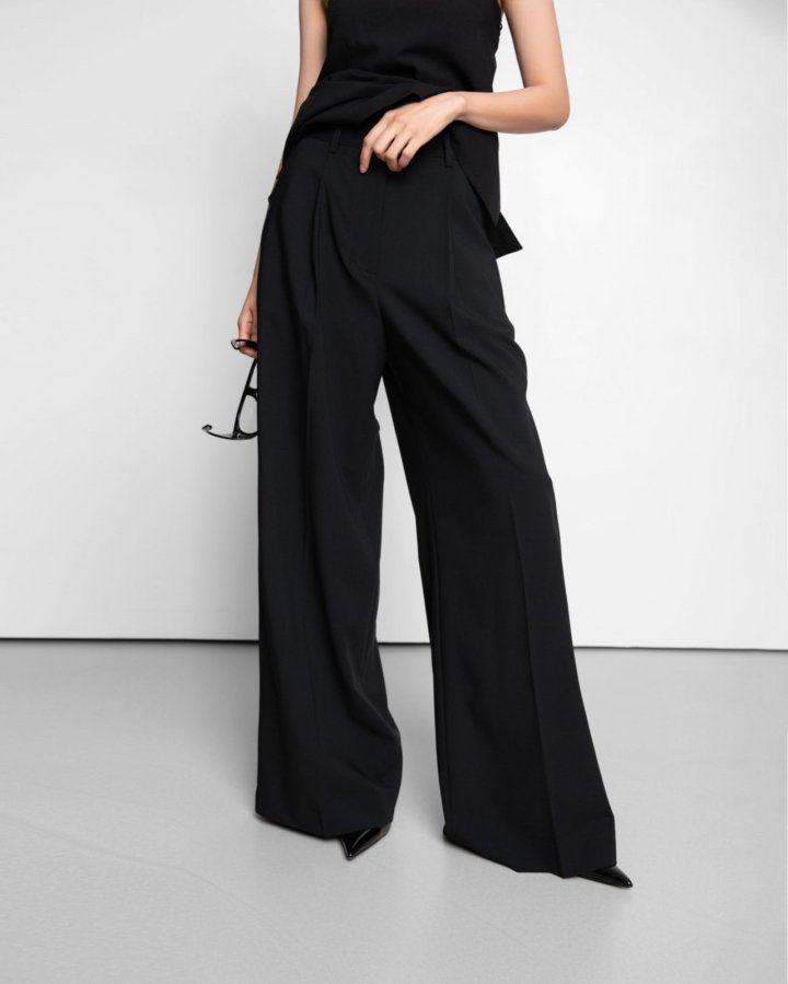 Paper Moon - Korean Women Fashion - #womensfashion - Tailored One Pintuck Wide Slacks - 2