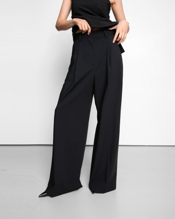 Paper Moon - Korean Women Fashion - #momslook - Tailored One Pintuck Wide Slacks - 4