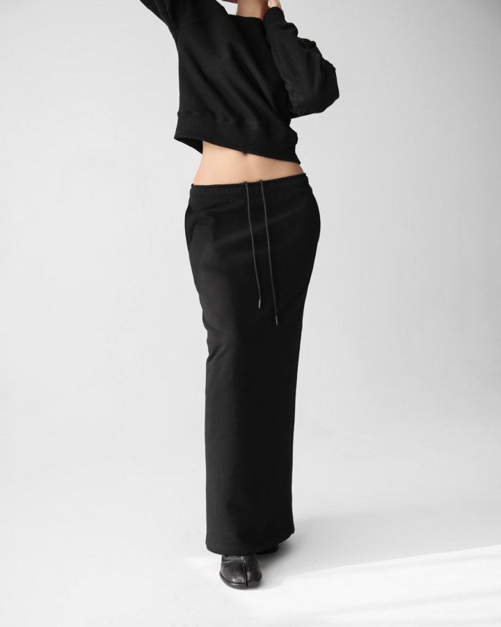 Paper Moon - Korean Women Fashion - #womensfashion - Back Slit Detail Maxi Pencil Jersey Sweat Skirt - 2