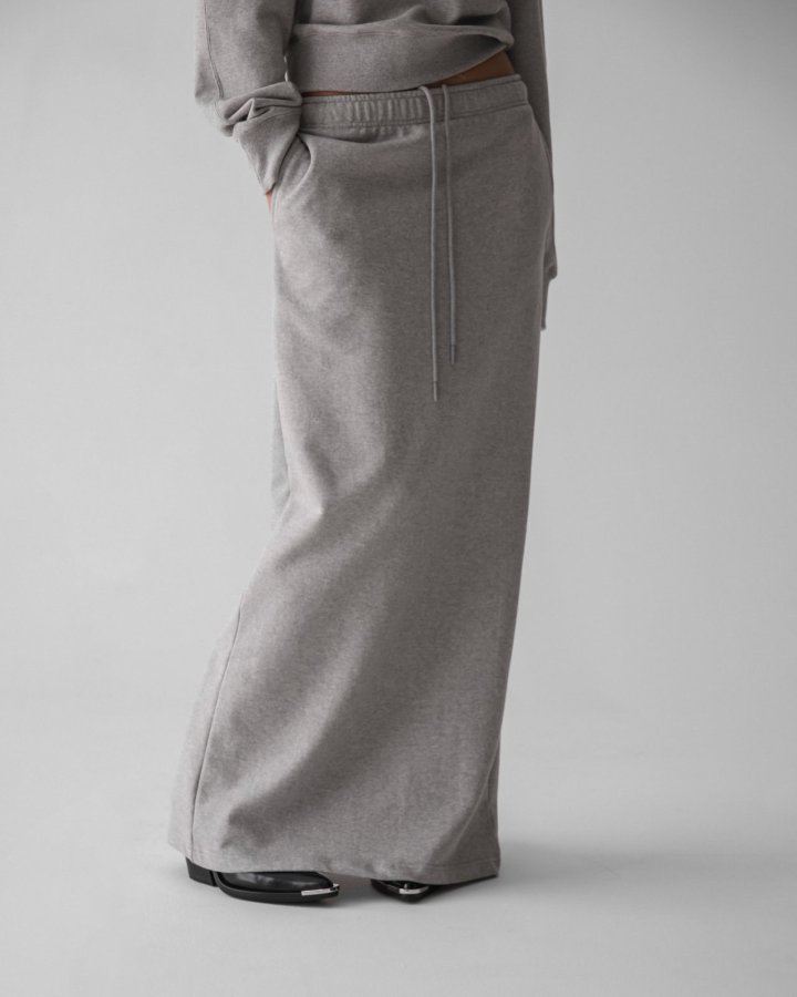 Paper Moon - Korean Women Fashion - #womensfashion - Back Slit Detail Maxi Pencil Jersey Sweat Skirt - 3