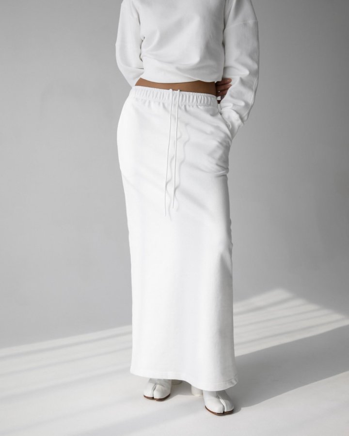 Paper Moon - Korean Women Fashion - #womensfashion - Back Slit Detail Maxi Pencil Jersey Sweat Skirt - 2
