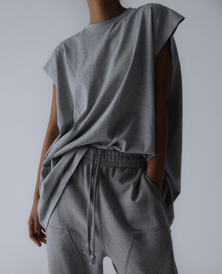 Paper Moon - Korean Women Fashion - #momslook - Premium Cotton Oversized Sleeveless Long Tee - 4
