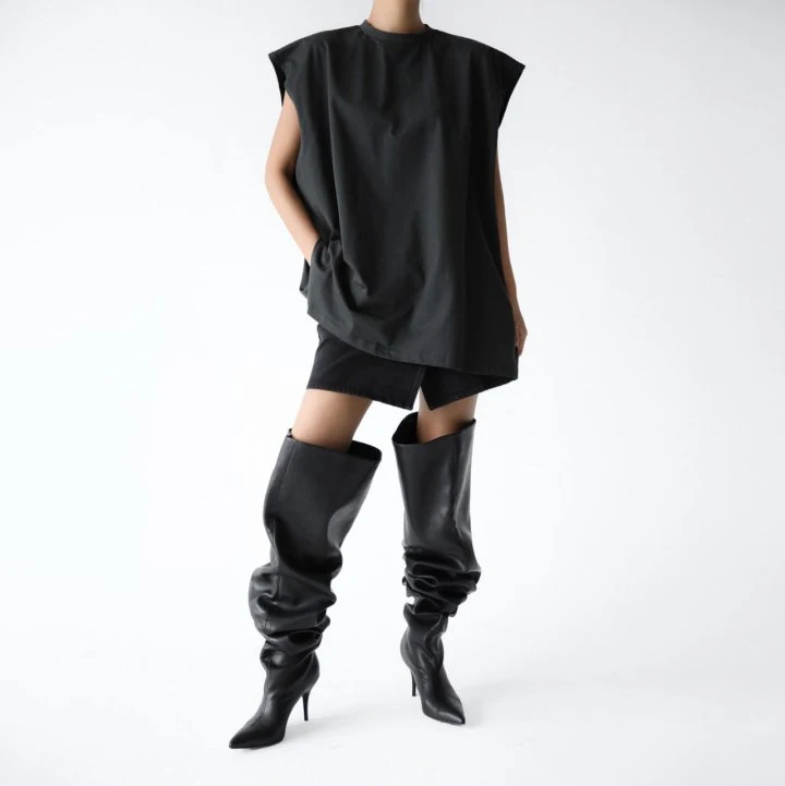 Paper Moon - Korean Women Fashion - #womensfashion - Premium Cotton Oversized Sleeveless Long Tee