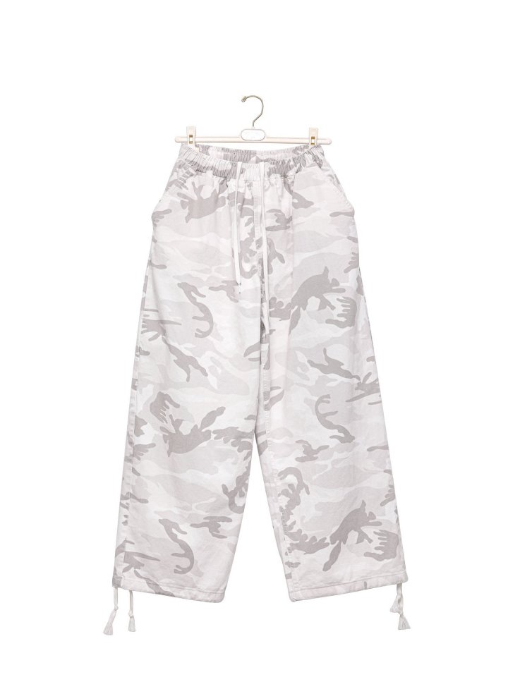 Paper Moon - Korean Women Fashion - #womensfashion - Camouflage Cotton Banded Maxi Wide Trousers - 6