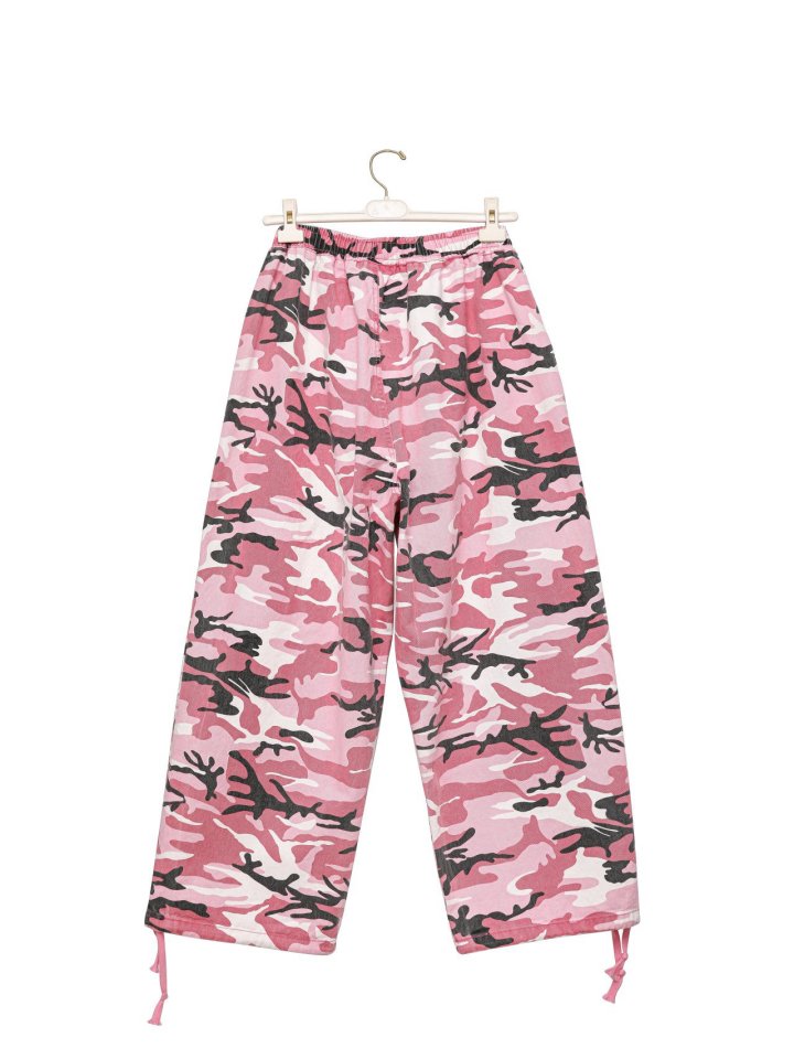 Paper Moon - Korean Women Fashion - #momslook - Camouflage Cotton Banded Maxi Wide Trousers - 4