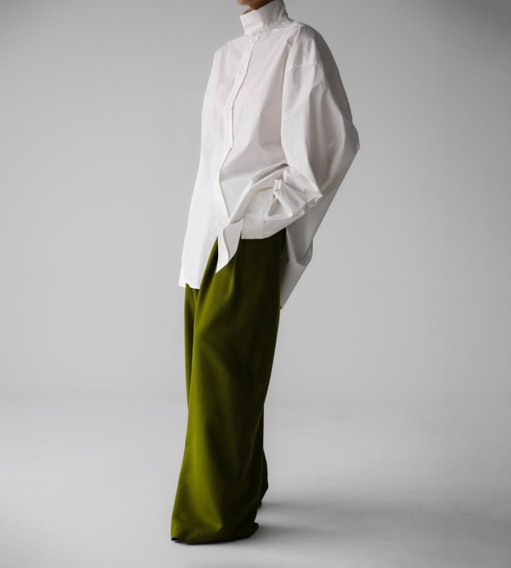 Paper Moon - Korean Women Fashion - #womensfashion - Oversized Cotton Baracuta Neck Button Down Shirt