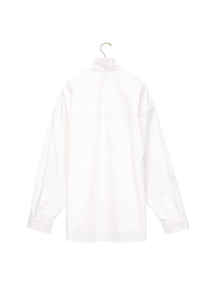 Paper Moon - Korean Women Fashion - #womensfashion - Oversized Cotton Baracuta Neck Button Down Shirt - 7
