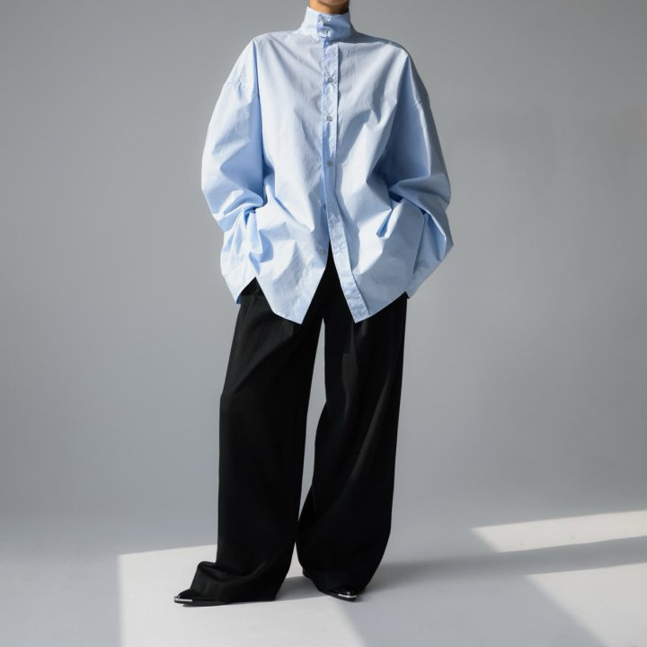 Paper Moon - Korean Women Fashion - #womensfashion - Oversized Cotton Baracuta Neck Button Down Shirt - 2