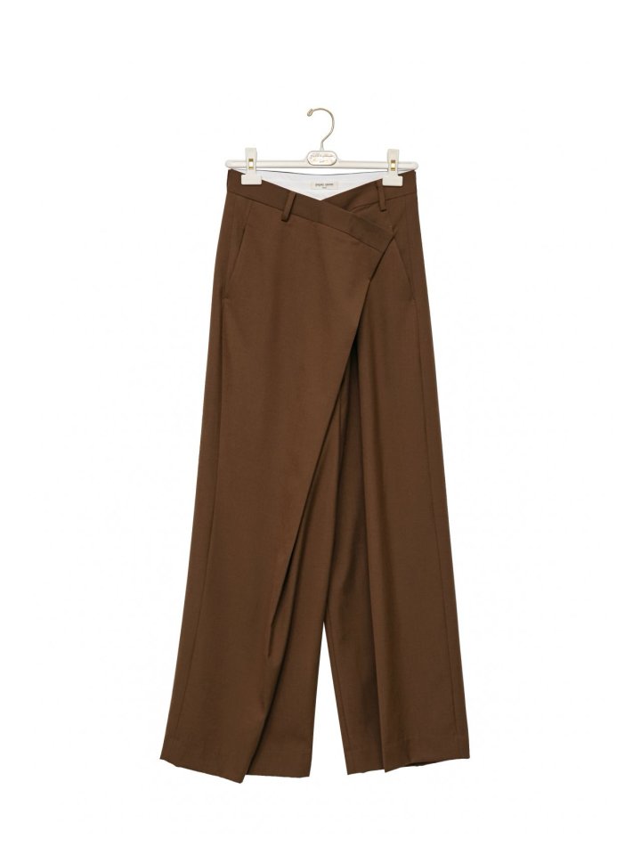 Paper Moon - Korean Women Fashion - #womensfashion - Asymmetry Pintuck Wide Maxi Trouser - 9