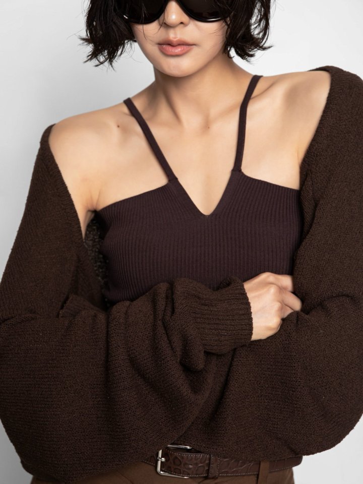 Paper Moon - Korean Women Fashion - #womensfashion - Loose Fit Linen Bolero Knit Cardigan - 8