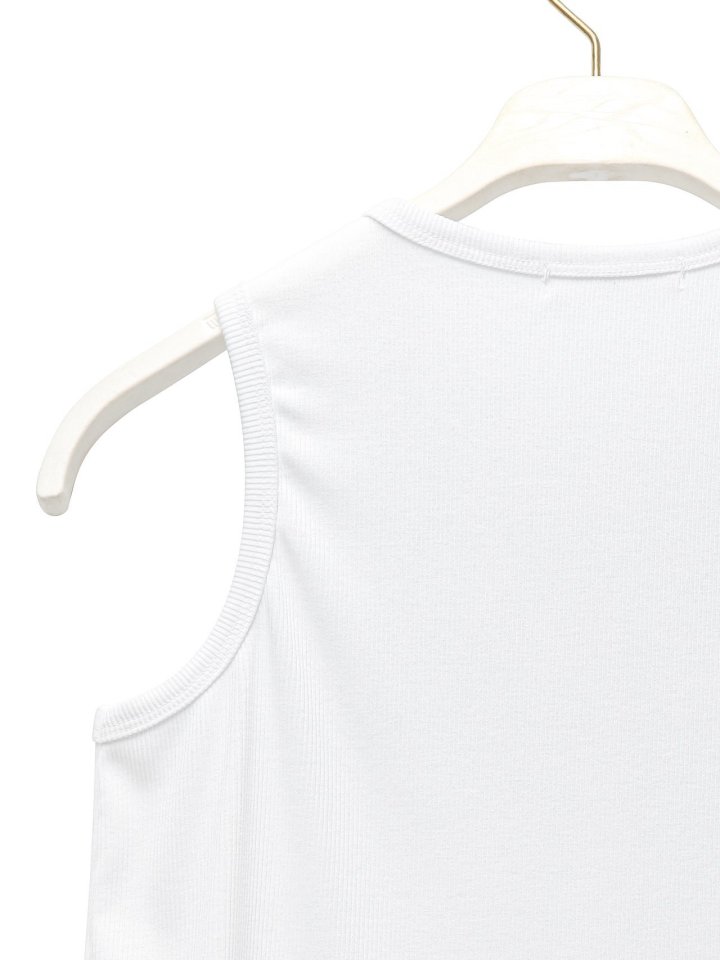 Paper Moon - Korean Women Fashion - #womensfashion - Straight Fit Crewneck Crop Sleeveless Top - 10