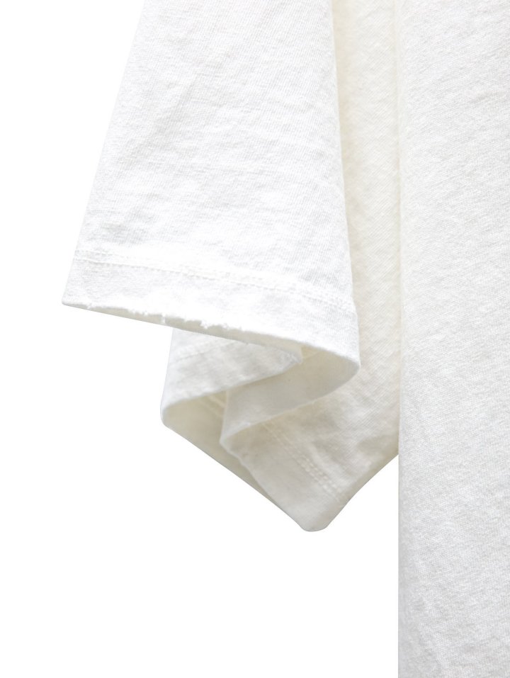 Paper Moon - Korean Women Fashion - #womensfashion - Mock Neck Ribbed Damage Detail Oversized Pigment Tee - 10