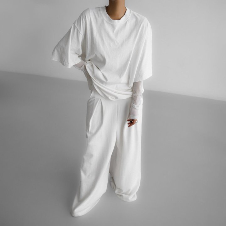 Paper Moon - Korean Women Fashion - #womensfashion - Mock Neck Ribbed Damage Detail Oversized Pigment Tee - 2