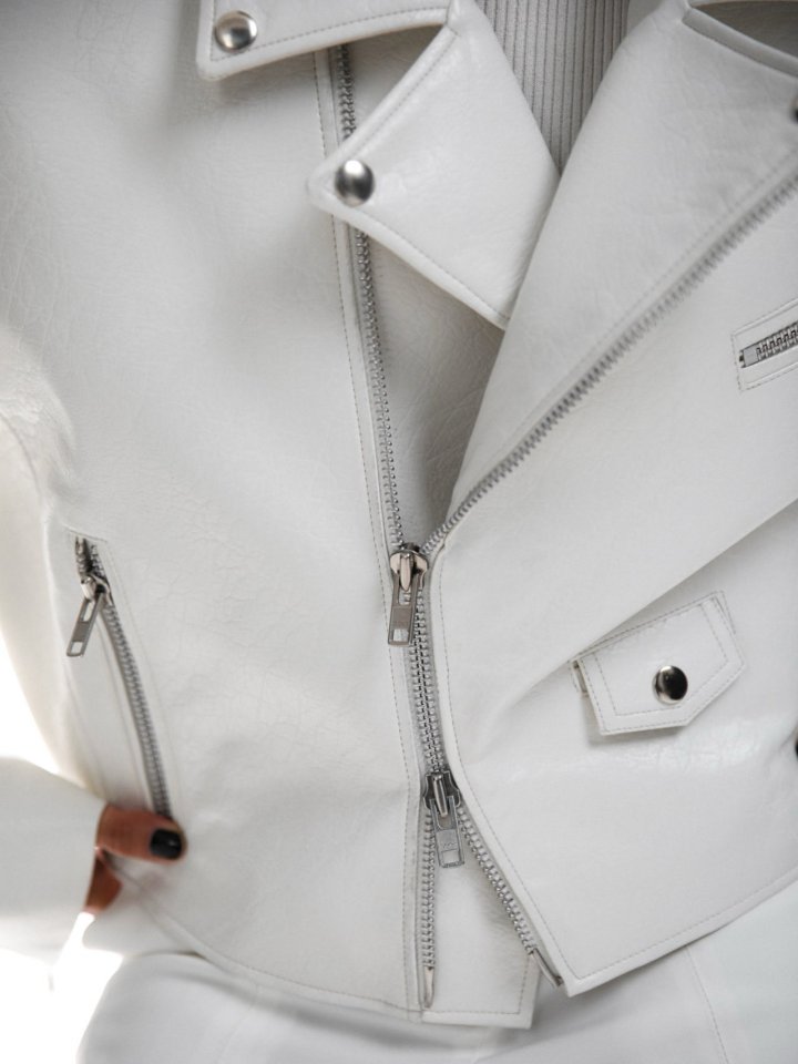 Paper Moon - Korean Women Fashion - #womensfashion - Overe Vegan Leather Crop Biker Jacket - 6