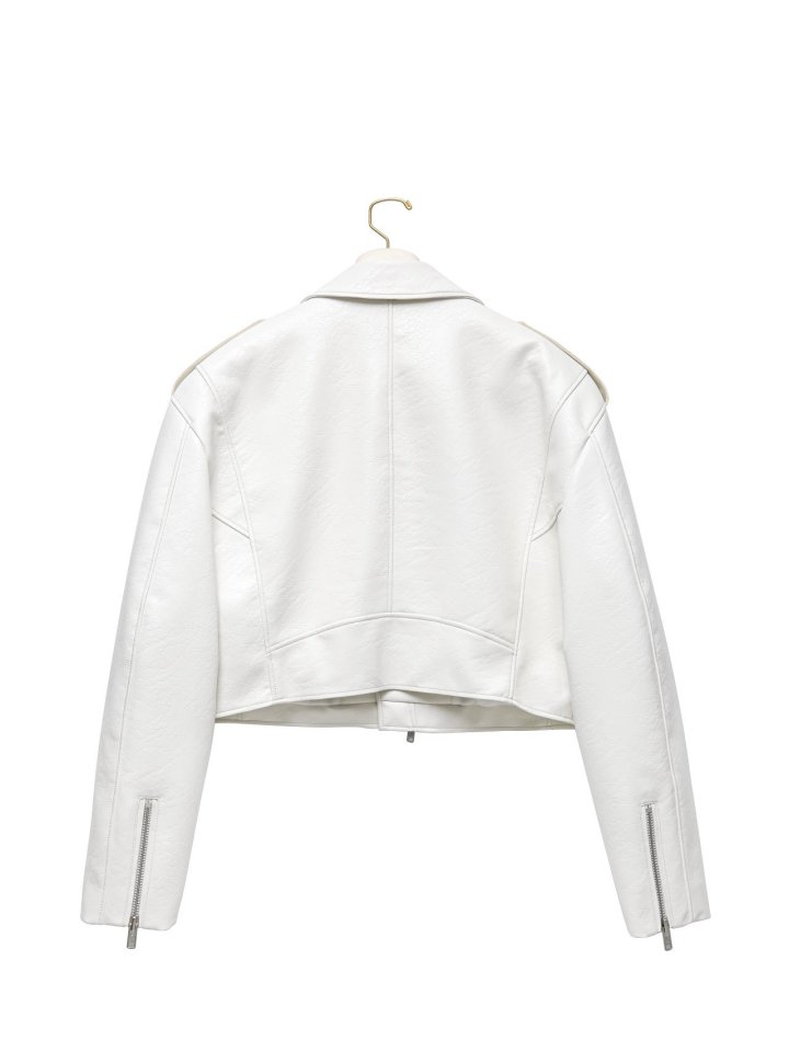 Paper Moon - Korean Women Fashion - #womensfashion - Overe Vegan Leather Crop Biker Jacket - 8