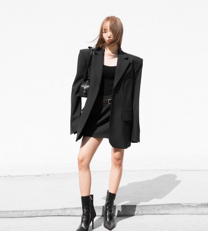 Paper Moon - Korean Women Fashion - #womensfashion - Classic Belteed Detail Wool Buttonless Blazer - 5