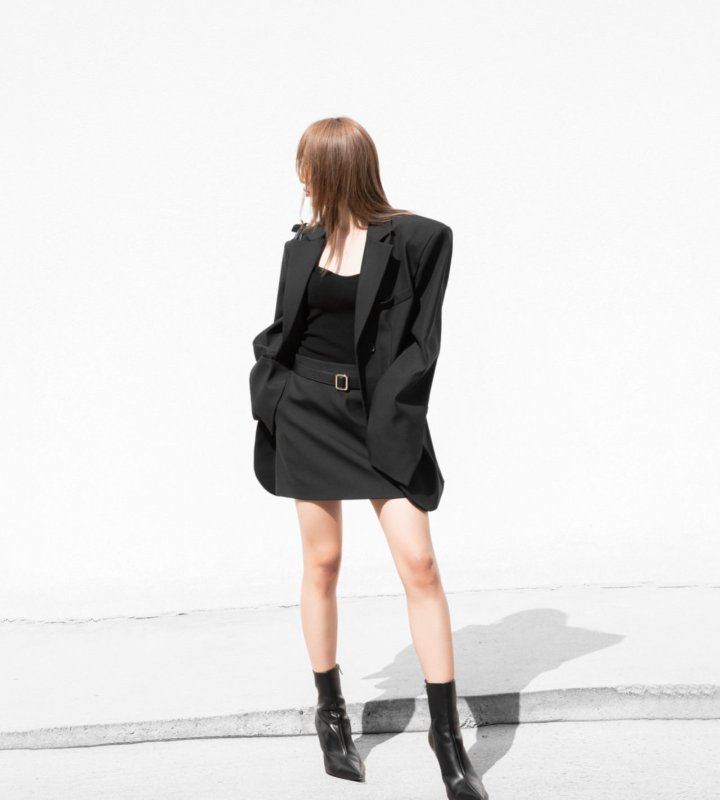 Paper Moon - Korean Women Fashion - #womensfashion - Classic Belteed Detail Wool Buttonless Blazer - 7