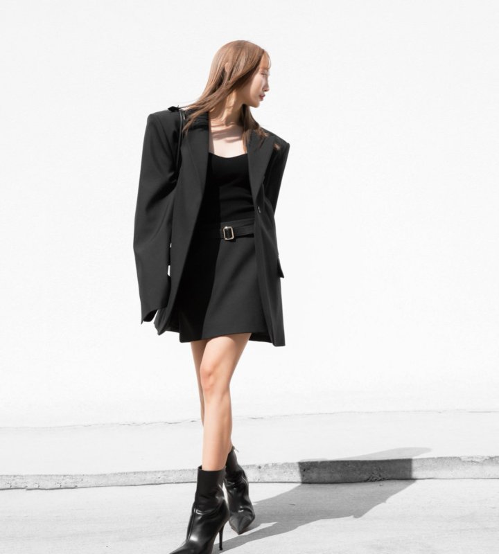 Paper Moon - Korean Women Fashion - #womensfashion - Classic Belteed Detail Wool Buttonless Blazer - 9
