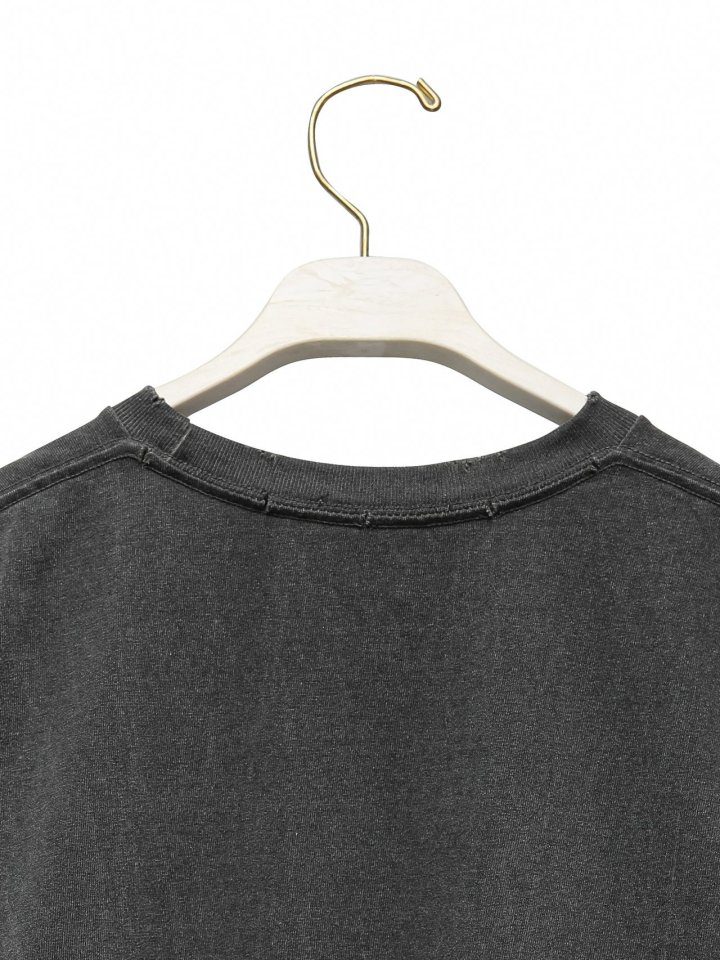Paper Moon - Korean Women Fashion - #womensfashion - Cropped Pigment Cutting Detail Tee - 9