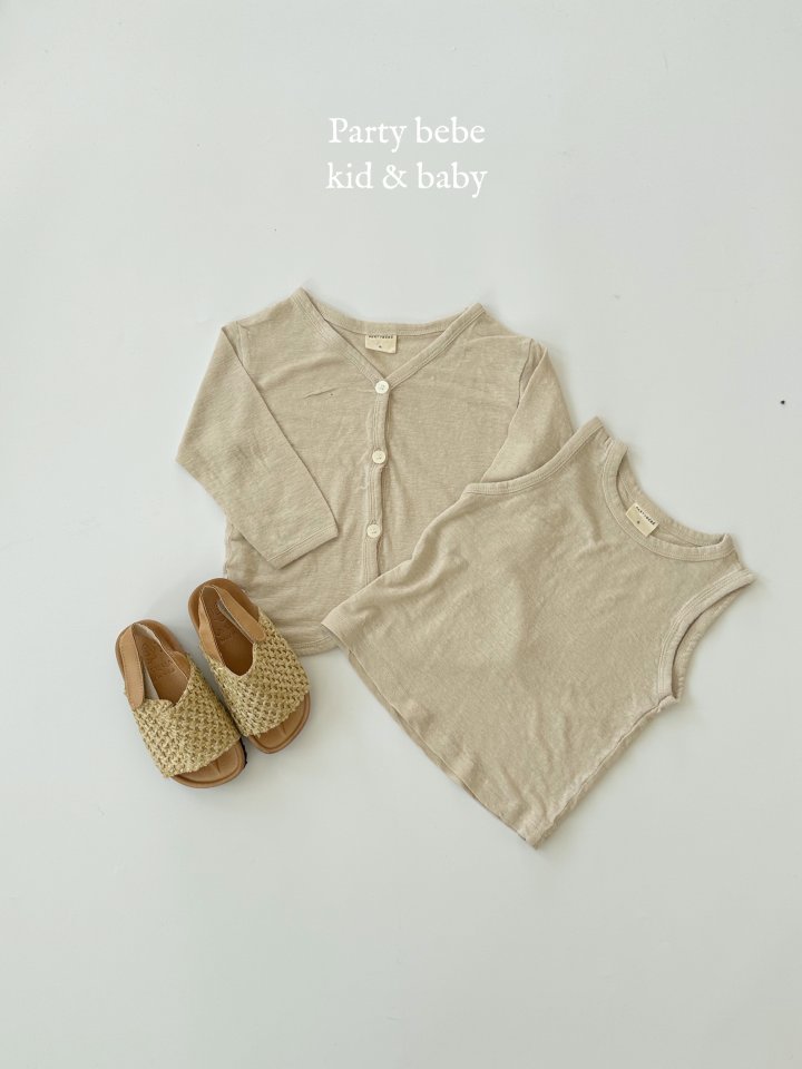 Party Kids - Korean Baby Fashion - #babyboutique - Linen Cardigan Set - 5