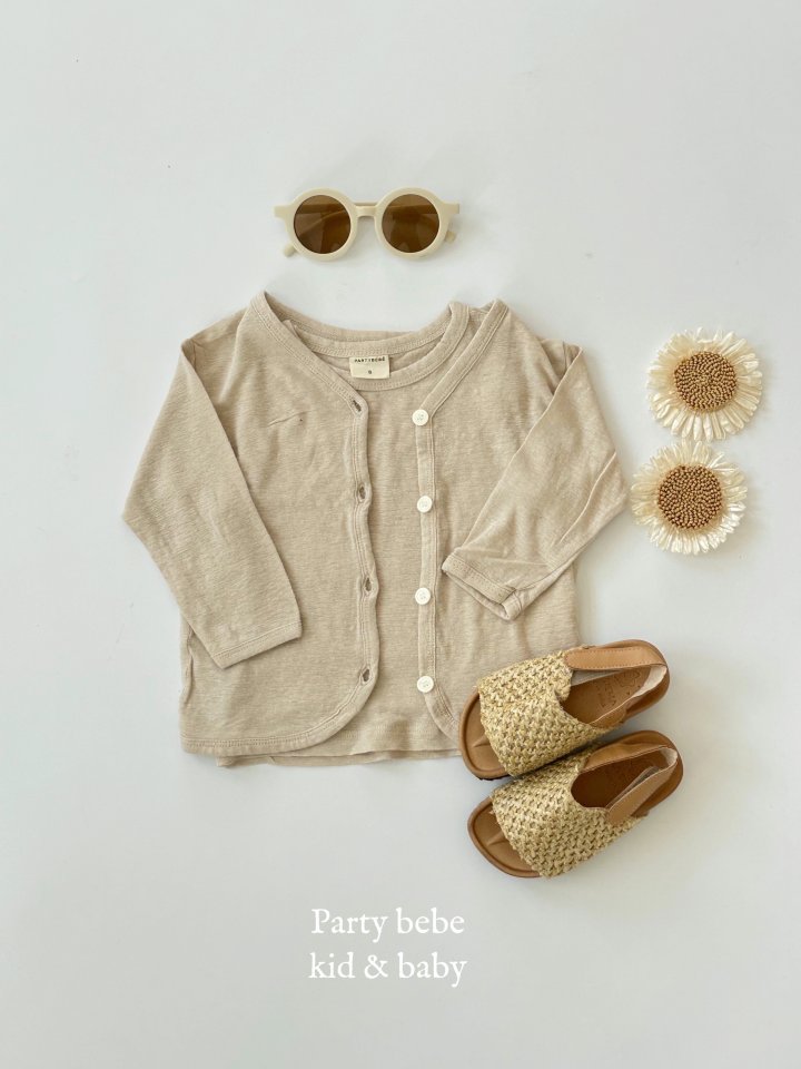 Party Kids - Korean Baby Fashion - #babyboutique - Linen Cardigan Set - 6