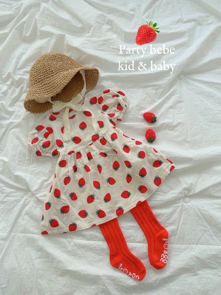 Party Kids - Korean Baby Fashion - #babyboutique - Strawberry One-piece - 6