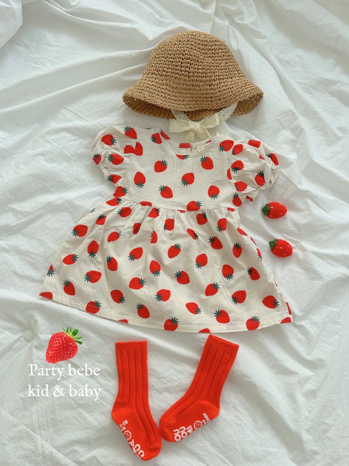 Party Kids - Korean Baby Fashion - #babyboutiqueclothing - Strawberry One-piece - 7