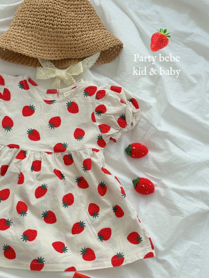 Party Kids - Korean Baby Fashion - #babyclothing - Strawberry One-piece - 8