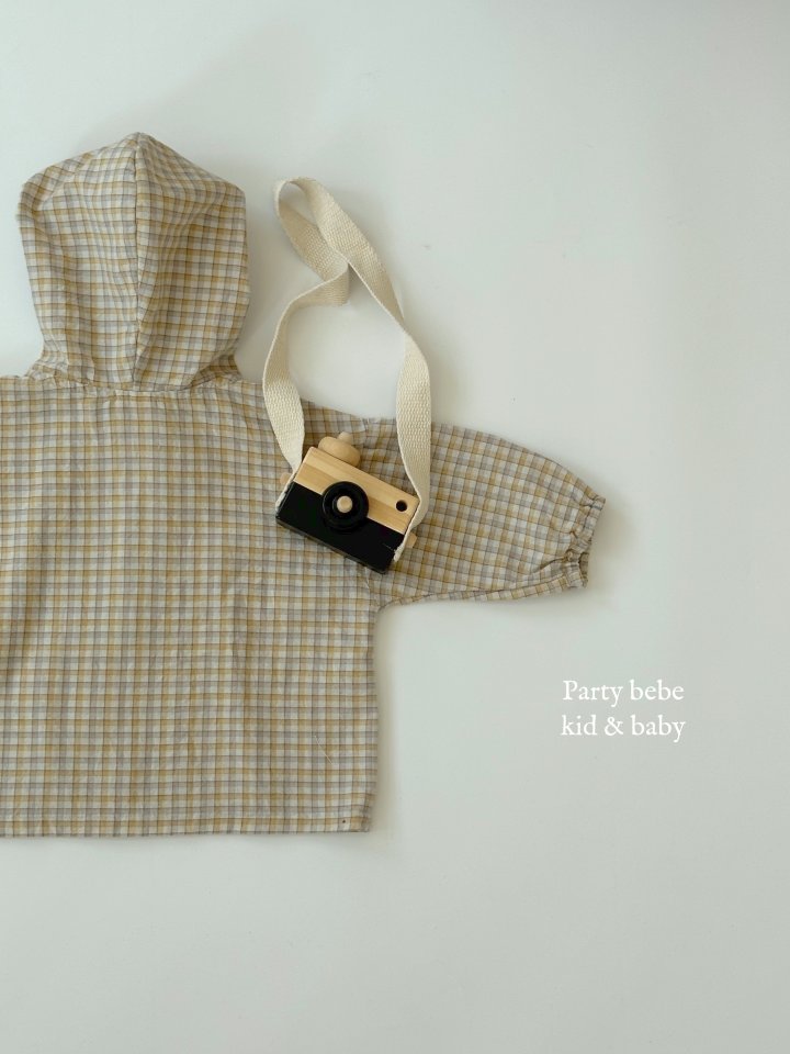 Party Kids - Korean Baby Fashion - #babyfashion - Summer Check Hooded Jumper - 9