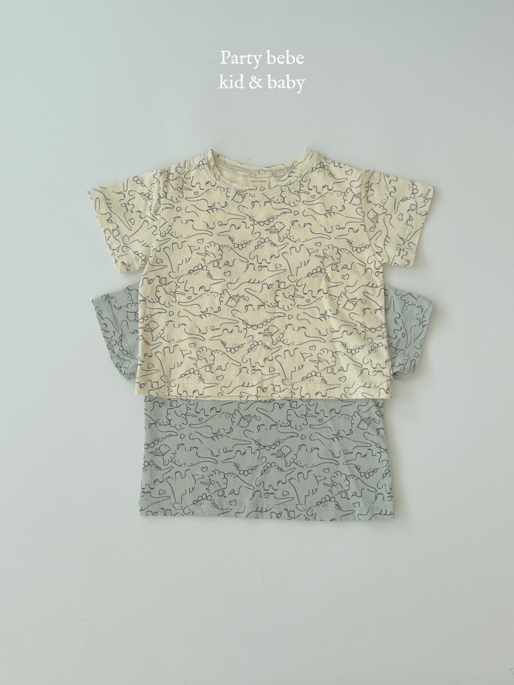 Party Kids - Korean Baby Fashion - #babyfashion - Dino Tee - 3