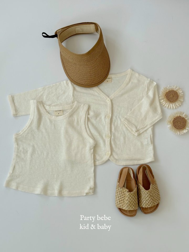 Party Kids - Korean Baby Fashion - #babyfashion - Linen Cardigan Set - 9