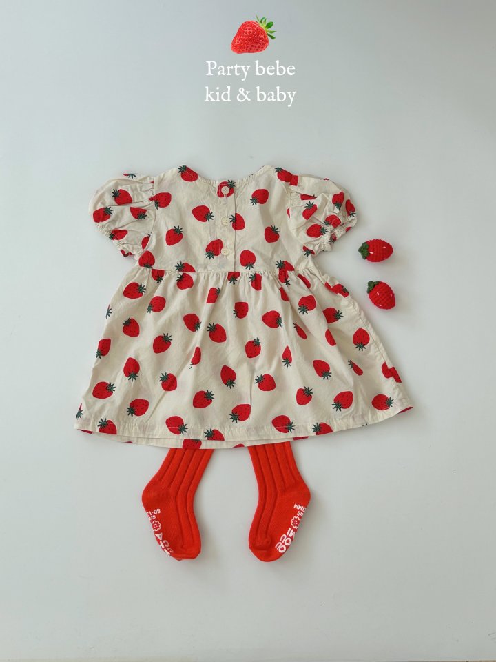 Party Kids - Korean Baby Fashion - #babyfashion - Strawberry One-piece - 9