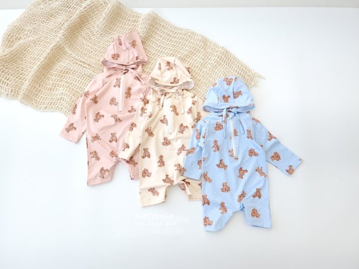 Party Kids - Korean Baby Fashion - #babyfever - Bear Rash Guard Set-up - 2