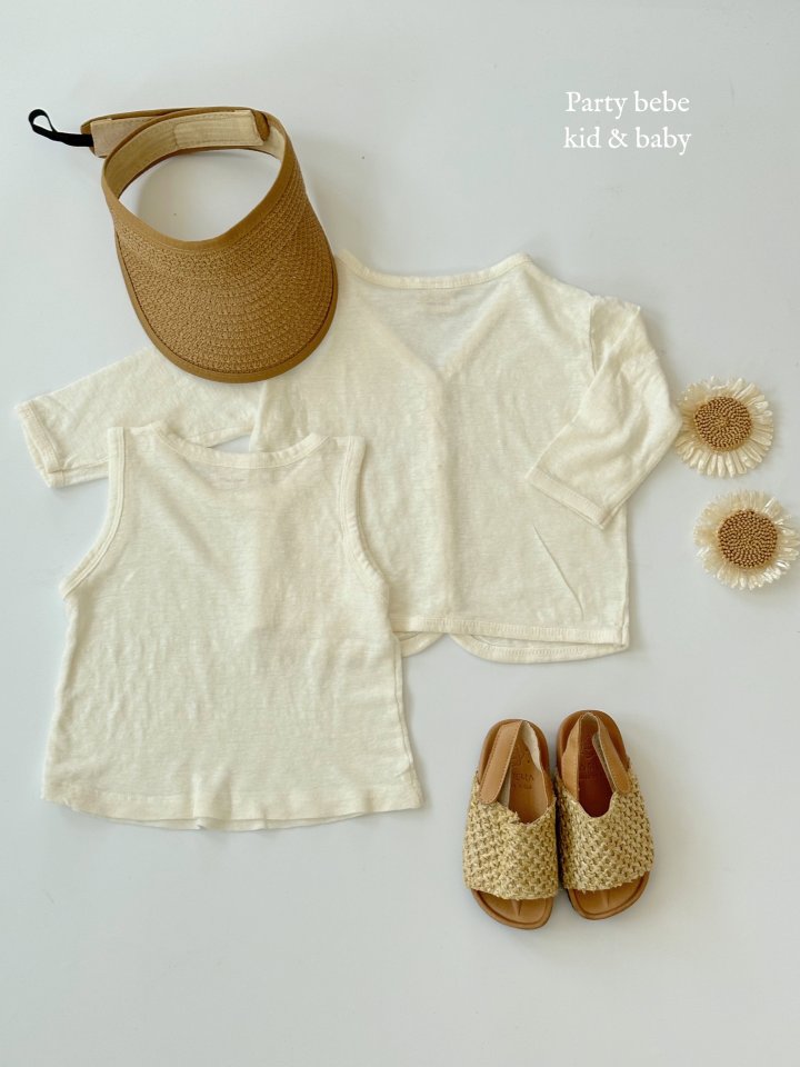Party Kids - Korean Baby Fashion - #babygirlfashion - Linen Cardigan Set - 11