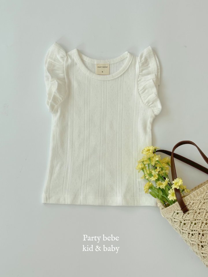 Party Kids - Korean Baby Fashion - #babygirlfashion - Eyelet Frill Tee - 3