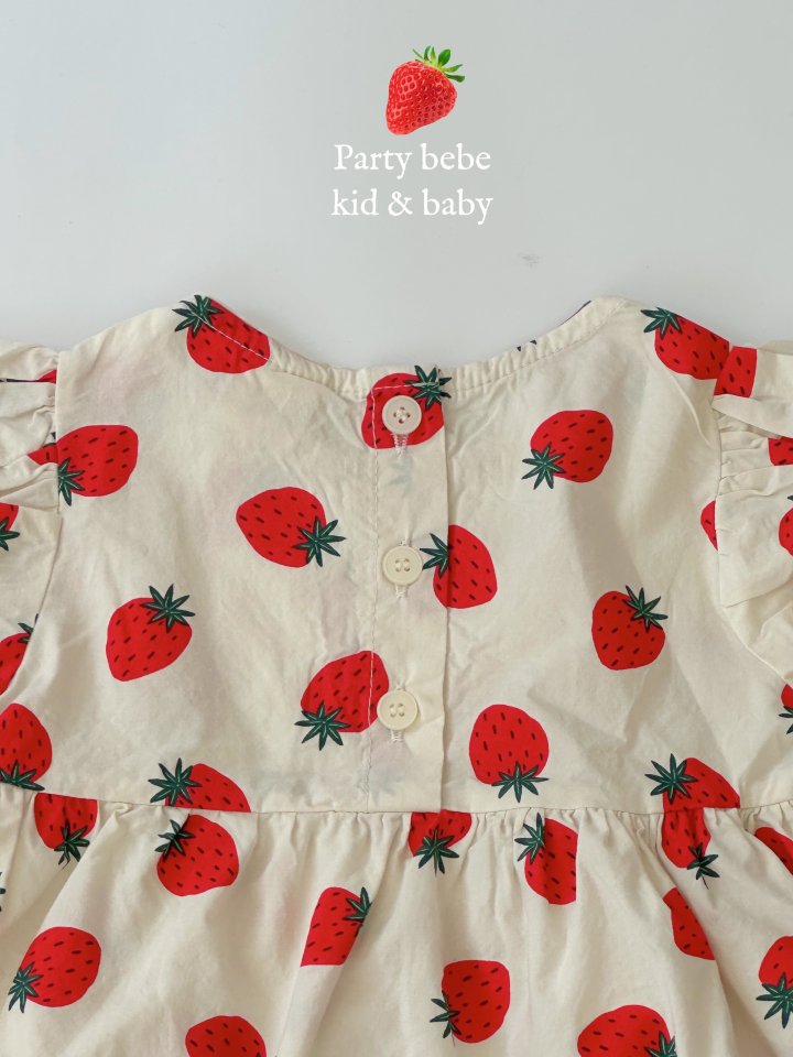 Party Kids - Korean Baby Fashion - #babygirlfashion - Strawberry One-piece - 11